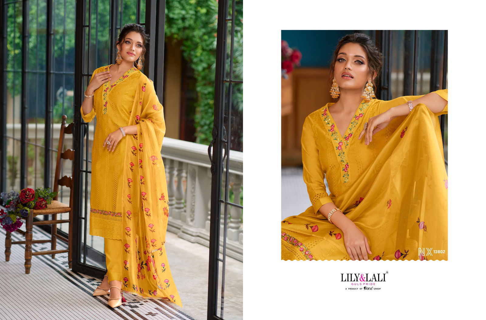 Lucknowi Nx By Lily And Lali Chanderi Silk Readymade Suits Catalog